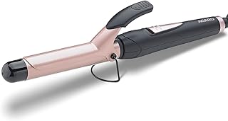 AGARO HC6001 Hair Curler with 25MM Barrel, Rod, Tong, Tourmaline Infused Ceramic Coated Plates, Cool Touch Tip, Fast Heating, for Women, Long and Short Hair Curling, Styling, Black & Rose Gold
