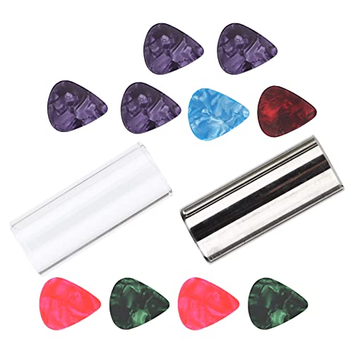 Ensemble de 1 glissière en verre, 1 glissière en acier, 10 médiators avec boîte de rangement - Les Beatles, Paul McCartney, John Lennon, RIngo Starr, George Harrison Ensemble de 1 glissière en verre, 1 glissière en acier, 10 médiators avec boîte de rangement – Image 7
