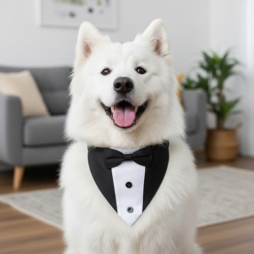 Corbatín de esmoquin para perro ajustable miniatura 3