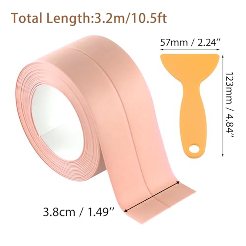 Image of 3 Rolls 10.5 Feet Caulk Tape Waterproof Sealing Self Adhesive, Caulking Sealant Strip for Bathroom Toilet Kitchen Countertop