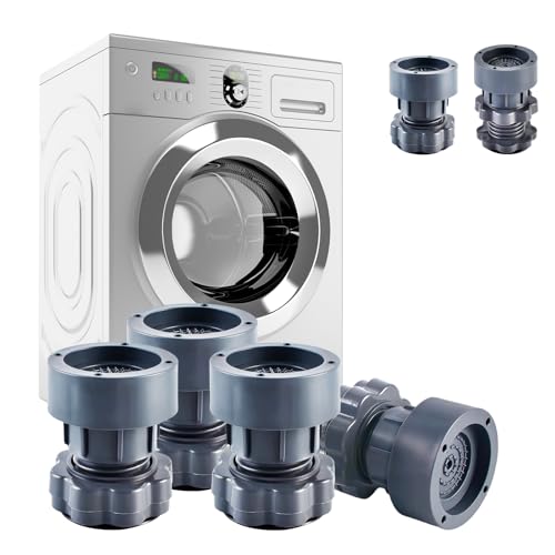 Vividorad 洗濯機 かさ上げ台 4個入り 洗濯機用防振かさ上げ台 使いやすい 高さ調節 8-10CM 耐荷重 洗濯機用置き台 底上げ 台 滑り止め 防振ゴム 騒音軽減 冷蔵庫 テーブル 乾燥機 嵩上げ台 床に傷防止