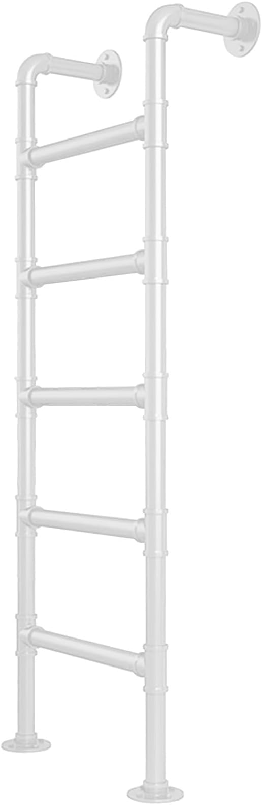 Heavy Duty Metal Step Ladder for Attic, Basement & Wall Mount - Wrought Iron Loft & Bunk Bed Ladder, 230cm/91in, Indoor/Outdoor Climbing, Durable & Safe