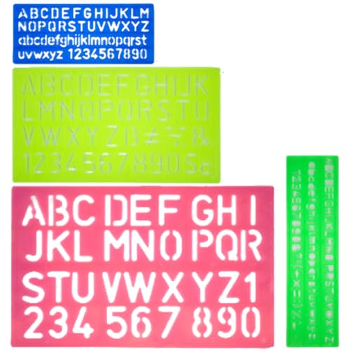 NHQZ 4 Stück Buchstaben schablone, Schablone buchstaben, für Kinder, Zeichenschablone, Malen, Lernen, Heimwerken (Zufällige Farbe)