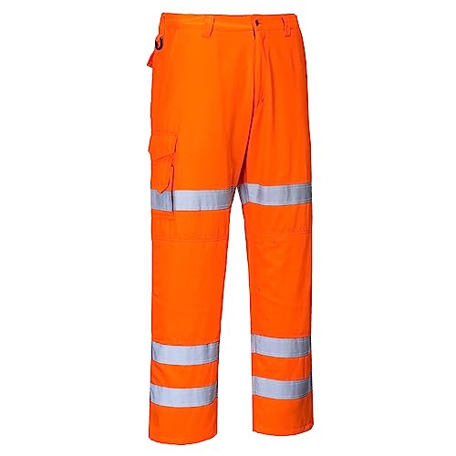 Portwest RT49 Pantalon De Travail À Trois Bandes Hi-Vis Orange, M