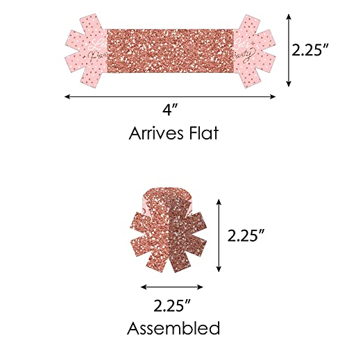 Big Dot Of Happiness Pink Rose Gold Birthday - Happy Birthday Party Paper Napkin Holder - Napkin Rings - Set Of 24 #TOP6