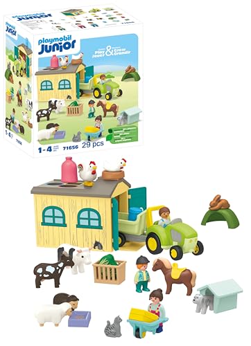 PLAYMOBIL Junior 71656 Aventura en la Granja con Tractor, Remolque y Amigos Ani,...