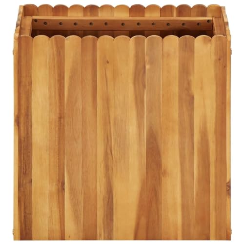 Premium Acacia Wood Raised Garden Bed - Solid Planter Box for Outdoor Gardening Planting & More - Sturdy Wooden Garden Container-Brown9.7.8 x9.7) - Thumbnail 4