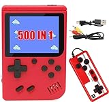 Retro Handheld Game Console,Portable Retro Video Game with 500 Classic FC Games 3 Inch LCD Screen, Support TV Connection & Two Players, Birthday for Kids, Adults (Red)