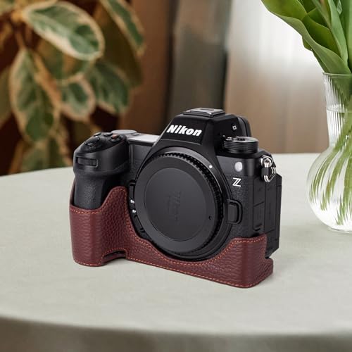 MUZIRI KINOKOO Case for Nikon Z6 III Camera, Retro Style Genuine Leather Half Protective Case for Nikon Z 6III/Z6 III Camera - Image 4