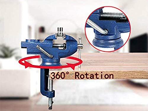 Sourcemall 360° Rotating Bench Vise, 2.5'' Cast Iron Table Vise Clamp For Woodworking, Hobby, Diy Craft (Clamping Range: 0-2.5Inch) #TOP4