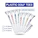 1 1/2'' Plastic Golf Tees Pack of 50 Bulk - 4 Prongs Short Tees for Irons, Par Threes, Hybrids, and Driving Range, Plastic Golf Tees Performance Series Low Resistance Golf Tee White