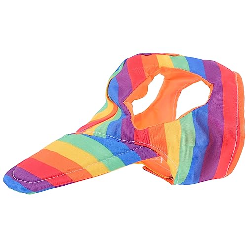 VANZACK Adjustable Dog Baseball Hat with Ear Decorative Sun Hat for Pets for Outdoor Activities Keeps Your Dog Cool and Stylish Rainbow Color