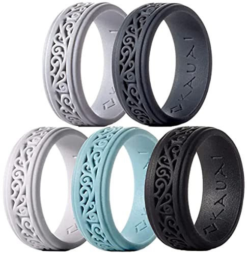 KAUAI Silicone Wedding Rings for Men. Elegant. Timeless. Leading Brand for Comfort & Design in Mens Bands. Active Crossfit Workout Gym Band. Classic Unisex Couples Ring