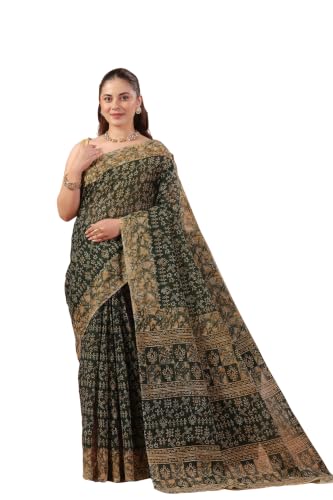 Image of TAMAIRA FASHION Mulmul Pure Cotton Saree For Woman Warli Batik Printed |Office Wear Daily Wear Sarees For Women Without Blouse Piece(Available in 11 Colours)