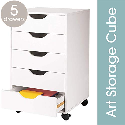 Ashland 5 Drawer Letterpress Cube – Storage and Art Drawers for Craft Rooms, Offices and More