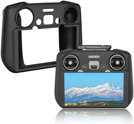 BRDRC Air 3S Silicone Cover Case Sleeve for DJI RC 2,Protective Cover Compatible with DJI Neo Mini 4 Pro Air 3 Flip Fly More Combo Controller Accessories (Black)