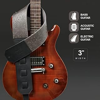 Nefelibata 3″ large lanières de guitare, cuir sculpté plein de grain avec rembourrage doux pour basse, guitare électrique et acoustique (Morandi gris en relief) - Les Beatles, Paul McCartney, John Lennon, RIngo Starr, George Harrison Nefelibata 3" large lanières de guitare, cuir sculpté plein de grain avec rembourrage doux pour basse, guitare électrique et acoustique (Morandi gris en relief) – Image 4