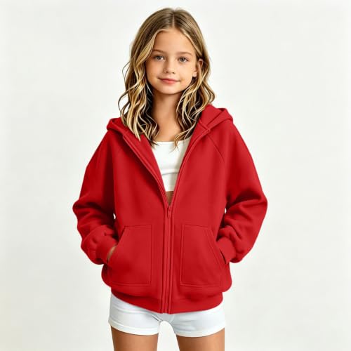 Boys Zip Up Hoodie Fall Long Sleeve Oversized Sweatshirt with Hooded Kids | Boys and Girls Zip Up Hoodie with Front Pockets, Raglan Sleeves, Soft Fabric, and a Relaxed Fit for Kids and Teens. - image 9