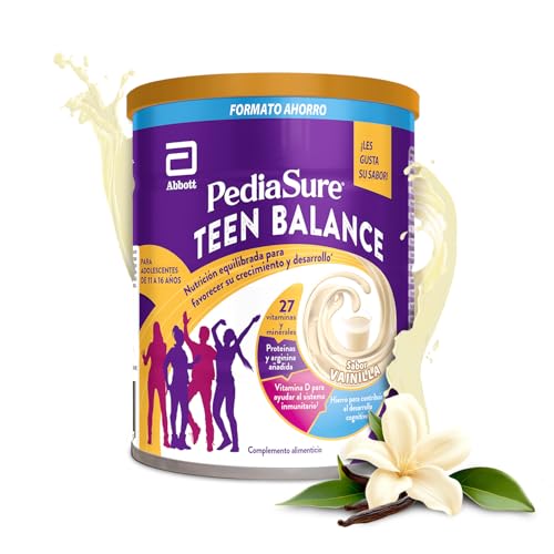 PediaSure Teen Balance – Con Magnesio, Hierro y Vitamina D – Complemento Alimenticio para Adolescentes a partir de 11 años con Vitaminas, Proteínas, Minerales – Sabor Vainilla – 850 gramos PediaSure Teen Balance – Con Magnesio, Hierro y Vitamina D – Complemento Alimenticio para Adolescentes a partir de 11 años con Vitaminas, Proteínas, Minerales – Sabor Vainilla – 850 gramos