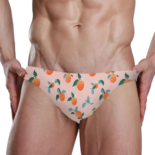 Peach Fruit Swim Briefs for Men Swimsuit Bikini Swimwear S B04019344