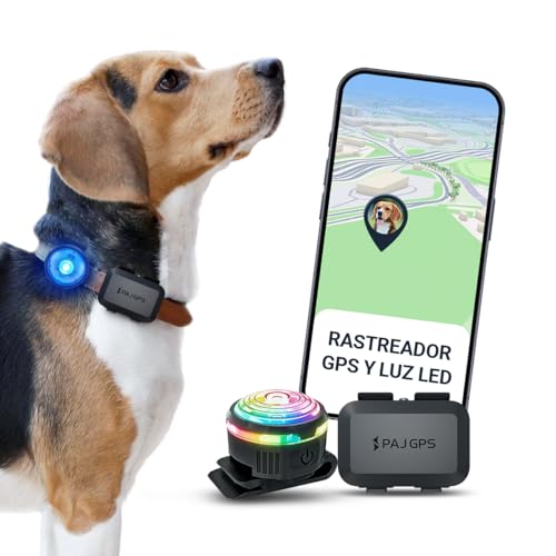 PAJ GPS Localizador Perros 4G + Luz LED, 3 Meses Suscripción Premium, Negro