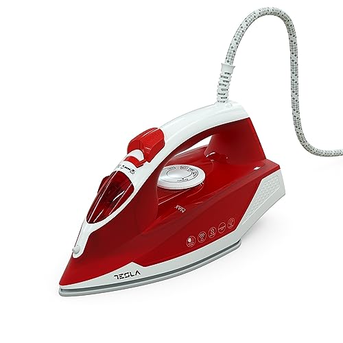 Tesla Plancha IR200R, 2200 W, Depósito 300ml, Suela Cerámica Antiadherente, Tecnología Antigoteo, Rojo Tesla Plancha IR200R, 2200 W, Depósito 300ml, Suela Cerámica Antiadherente, Tecnología Antigoteo, Rojo