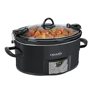 Crock-Pot 7 Quart Cook n’ Carry Programmable Countdown Ovenproof Slow Cooker with Removable Stoneware, Easy Locking Gasket Lid & Carrying Handles