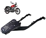 Motorcycle Back Luggage | Carrier Rack Plate |Back Carrier Plate for Royall Enfield Meteor 350, Black Metal.