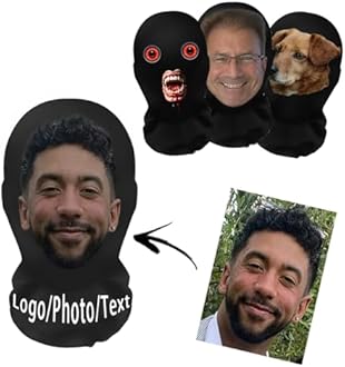 Custom Mask With Face,Personalized Print Phtot/Text/Logo Mask Bandana,Reusable Custom Fraud Mask Of Prank For Men & Women