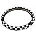 Black Checkered Checkerboard Pattern MINI Steering Wheel Cover 38CM 15inch Rubber For Mini Cooper Countryman Clubman R55 R56 R60