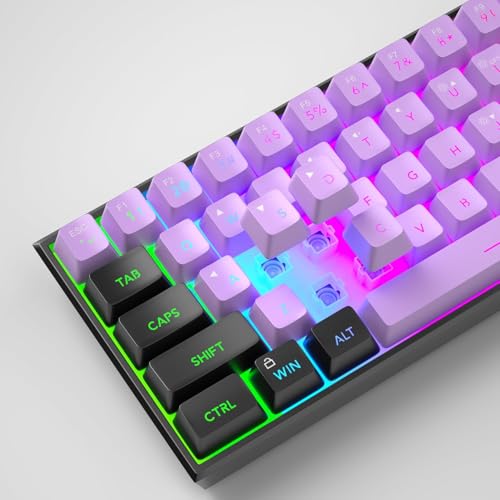 Image of MageGee TS91 Mini 60% Gaming Keyboard, RGB Backlit 61 Key Keyboard, Ergonomic Waterproof Mechanical Feeling Office Computer Keyboard for PC, MAC, PS4, Gamer(Violet)