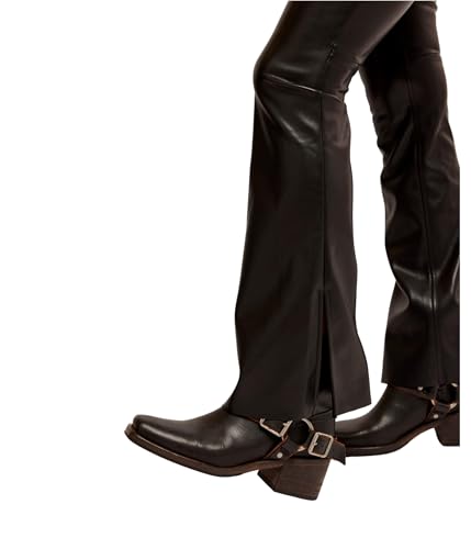 Free People Womens High-Rise Faux Leather Bootcut Pants3
