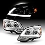 AKKON - For 2007-2012 GMC Acadia Upgraded LED Light Tube Projector Headlights Housing - Chrome Bezel