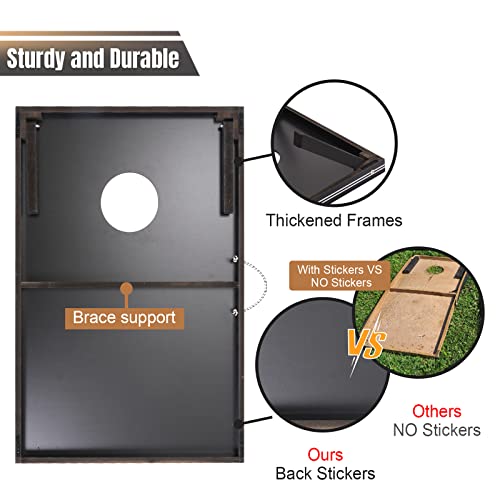 Image of Cornhole Set 4x2 and 3X2 Regulation Size Corn Holes Sets with Carrying Bags & 8 Bean Bags Cornhole Boards Bean Toss Games for Adults Family Outdoor Beach Lawn Outside Backyard Games