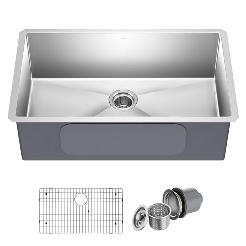 Comparison: Best Gauge For Kitchen Sink 4 Kraus KHU100-32 Standart PRO 16 Gauge Undermount Single Bowl Stainless Steel Kitchen Sink, 32 Inch