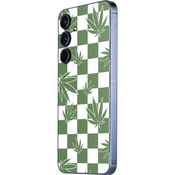 Skinit Decal Phone Skin Compatible with Galaxy A36 5G - Marijuana Green Checkered Design