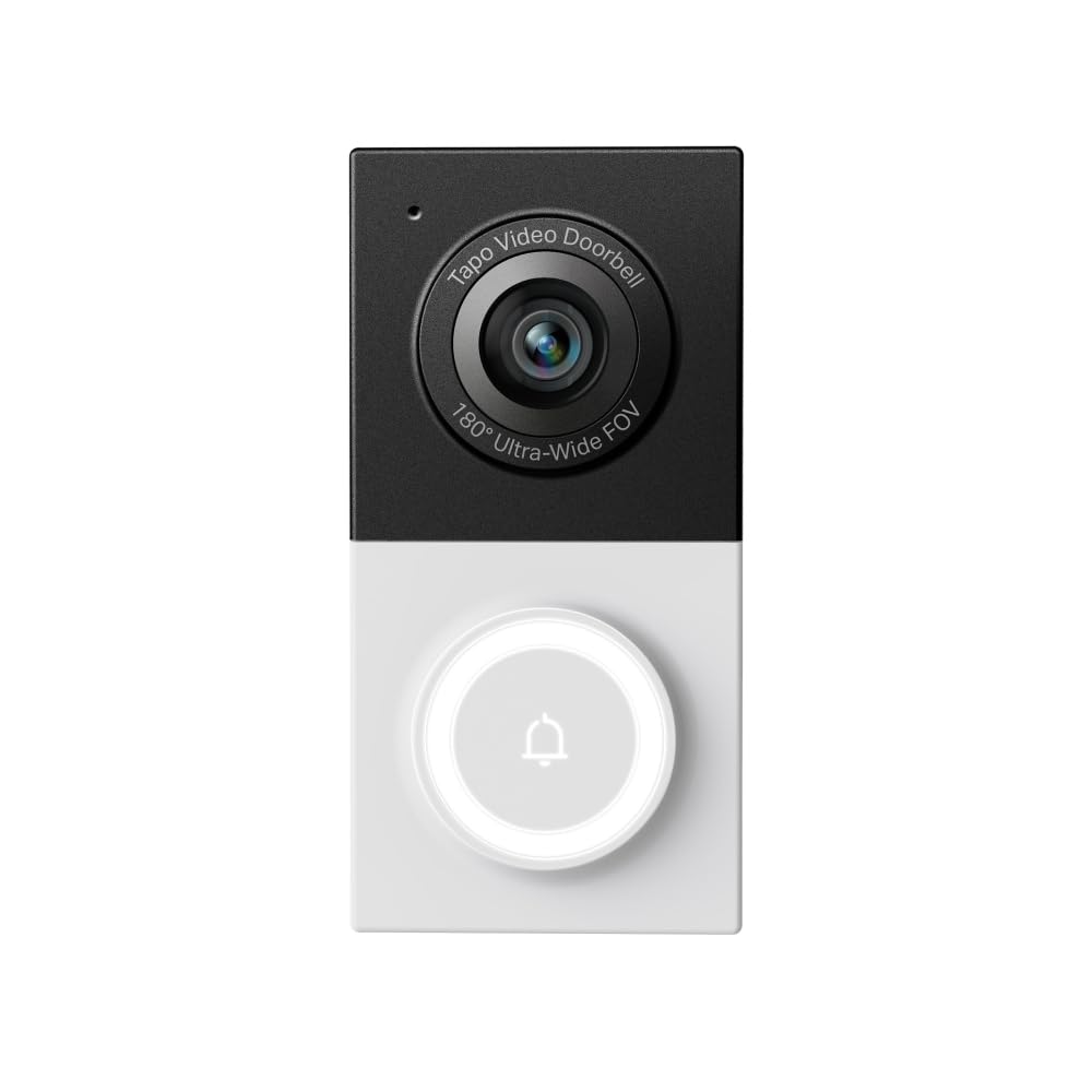 Tapo Timbre D130 2K 5MP con Cable, detección de IA, Vista de Cabeza a pies de 180°, Timbre de Video, sin Tarifa mensual, Audio de 2 vías, visión Nocturna a Color IP65, Timbre de Anillo Incluido