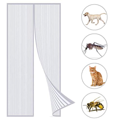 Preisvergleich Produktbild GOUDU Magnet Fliegengitter Balkontür Magnetvorhang Tür Insektenschutz Automatisches SchließEn für Balkontür Wohnzimmer Terrassentür - Weiß A 170x230cm(67x91inch)