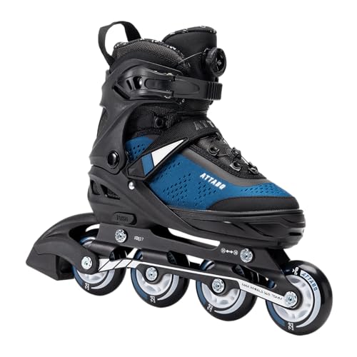 ATTABO Stormglider 2 Kinder-Inlineskates verstellbar, Blau – Softboot mit Coolmax, Fitgo-System, ABEC-7, Freizeitroller für Jungen (39-42)