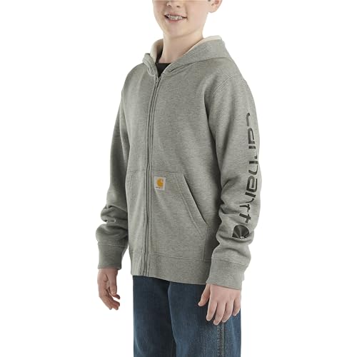 Image of Carhartt Kid's CP8675 Long-Sleeve Full-Zip Logo Sweatshirt - Boys