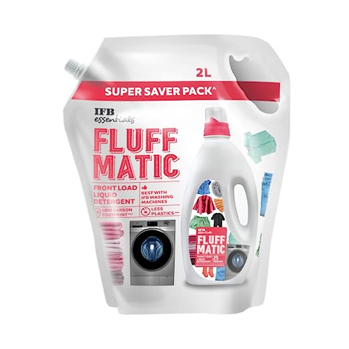 Image of IFB Essentials Fluff Matic Front Load Liquid Detergent Refill Pack 2L | Super Saver Pack | More Washes | Removes Tough Stains | Long-Lasting Fragrance | Eco-Friendly, Gentle Care