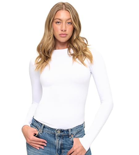 Natural Uniforms Womens Super Soft, Super Stretch Y2K Long Sleeve Baby Tee Crop Top3