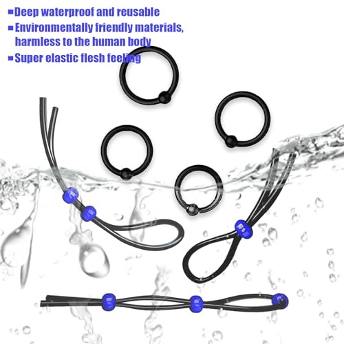 Image of Penis Ring Silicone Cock Ring Set Adjustable Cockring Sex Toys 7 PCS Cock Rings for Men Erection Long Lasting Stronger Adult Toys Cock Sexual Stimulation Device for Men or Couple