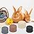 LUTER 8pcs Stack Up Bunny Cups with 1pc Treat Ball, Bunny Stacking Cups Bunny Toys for Rabbits Stacking Cups for Bunnies Plastic Nesting Toys Cups for Pets