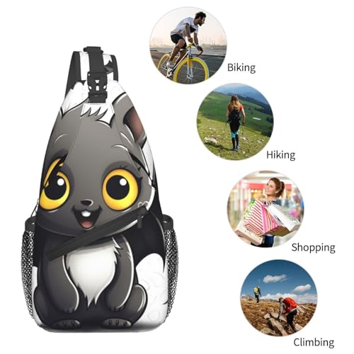 Bolso bandolera cruzado negro para hombre y mujer miniatura 6
