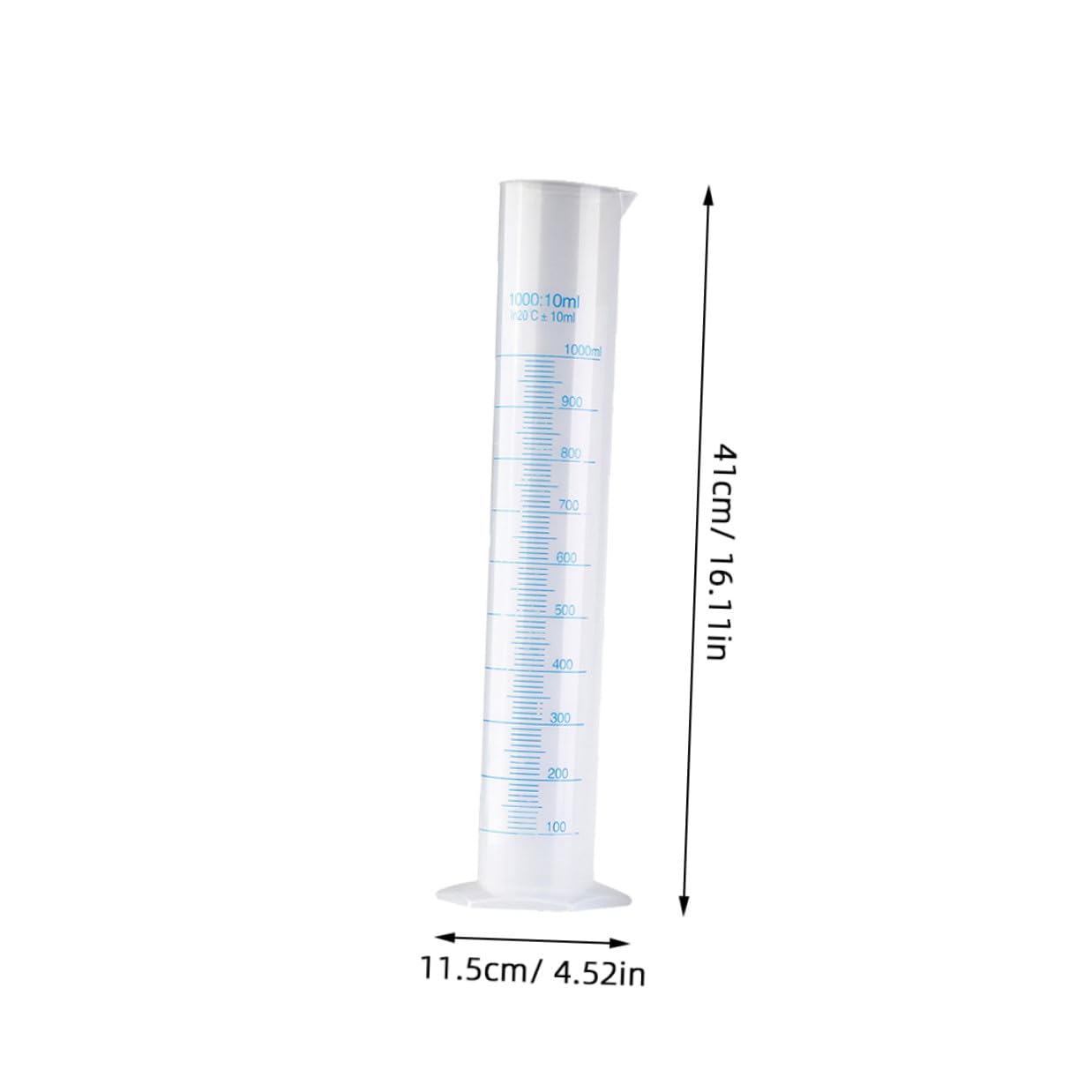Cilindri Graduati Scala in Plastica, 5 Pezzi da 50 a 1000 Ml, Base Stabile Esagonale, Misurino per Analisi Chimiche e Uso Laboratoriale