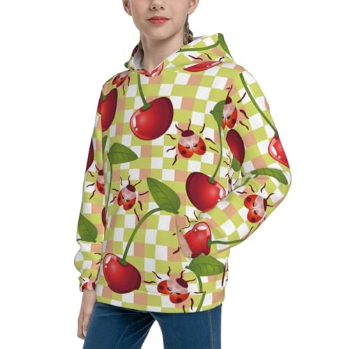 Cherries and Ladybirds Kid Hoodies Boys Sweatshirts Girls Pullover with Pocket2