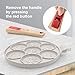 RANX INGST Pancake Pan 7 Holes, Non Stick Mini Crepe Pan with Detachable Handle, Pancake Mold for Kids, Oven Safe, White