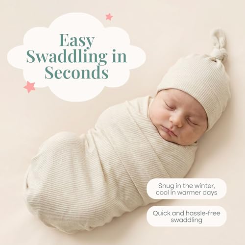 Image of Caden Lane Baby Swaddle & Receiving Blanket, Soft, Breathable & Temperature-Regulating Bamboo Viscose Fabric for Swaddling Newborns, Gender Neutral Infant Blanket for Boys & Girls