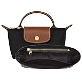 OAikor Upgraded Longchamp Mini Organizer Insert, DupontPaper Lightweight Bag Organizer Insert Compatble with Longchamp le pliage Mini Pouch Handbag Inner Shaper (XS,Black)